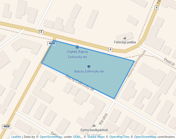 Bajcsy Zsilinszky tér in Cegléd | Map and Routes