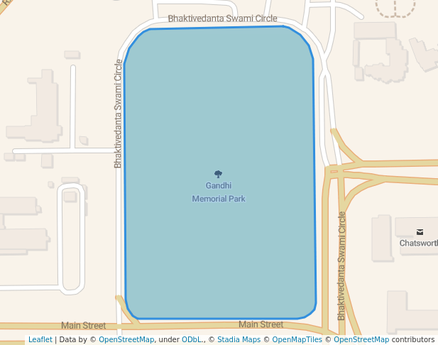 walking in Gandhi Memorial Park map in Chatsworth