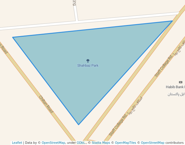 walking in Shahbaz Park map in Quetta