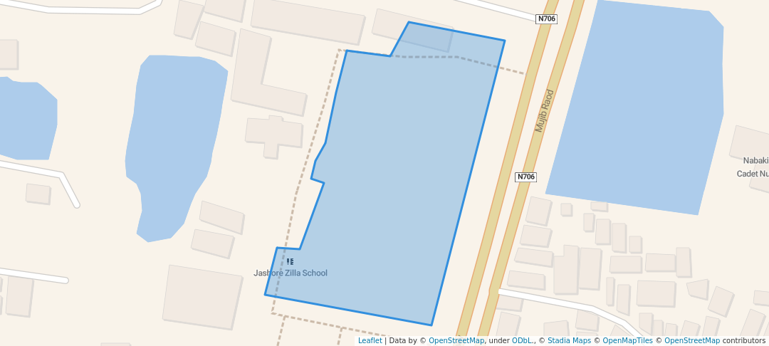 walking in Jilla school play ground map in Jessore