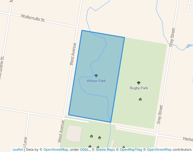 walking in Wilson Park map in Glen Innes