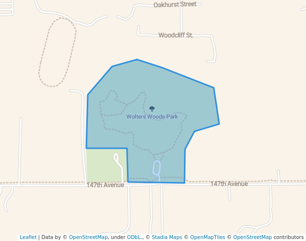 walking in Wolters Woods Park map in Holland