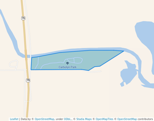 walking in Carbolyn Park map in Lyndon