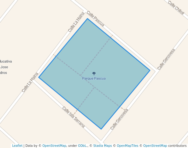 walking in Parque Pascua map in Chorrillos