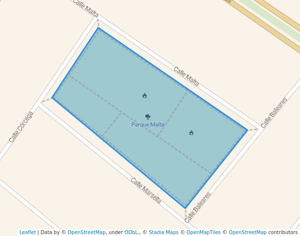 walking in Parque Malta map in Chorrillos