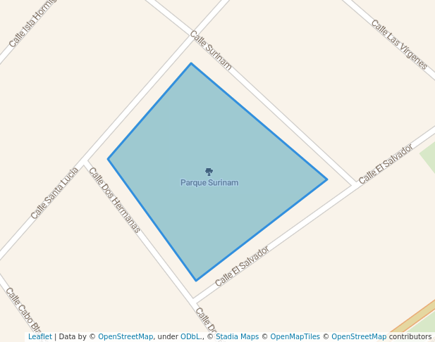 walking in Parque Surinam map in Chorrillos