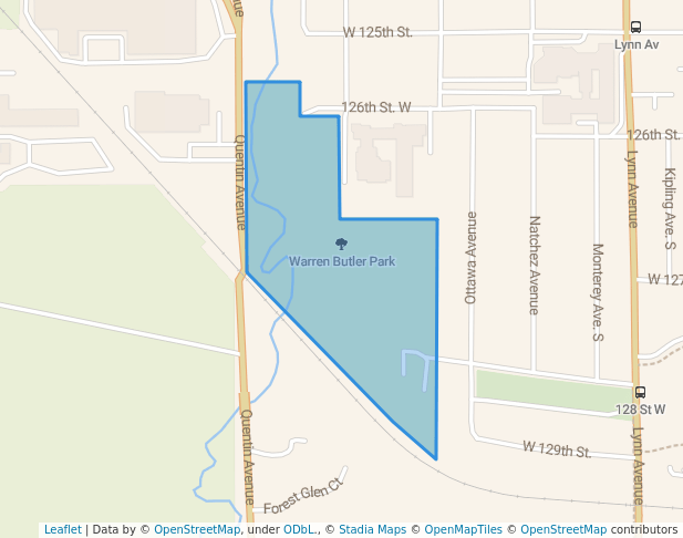 walking in Warren Butler Park map in Savage