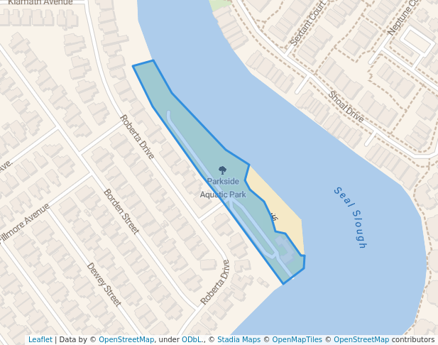 walking in Parkside Aquatic Park map in San Mateo