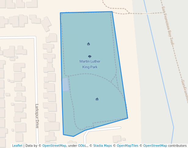 walking in Martin Luther King Park map in East Palo Alto