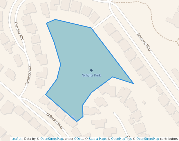 walking in Schultz Park map in Millbrae