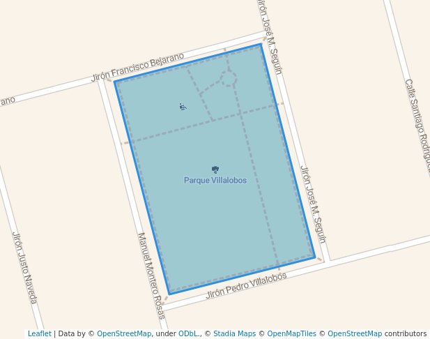 walking in Parque Villalobos map in San Juan de Miraflores