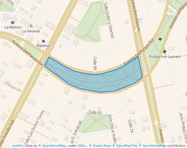 walking in Parque República de Uruguay map in San Isidro