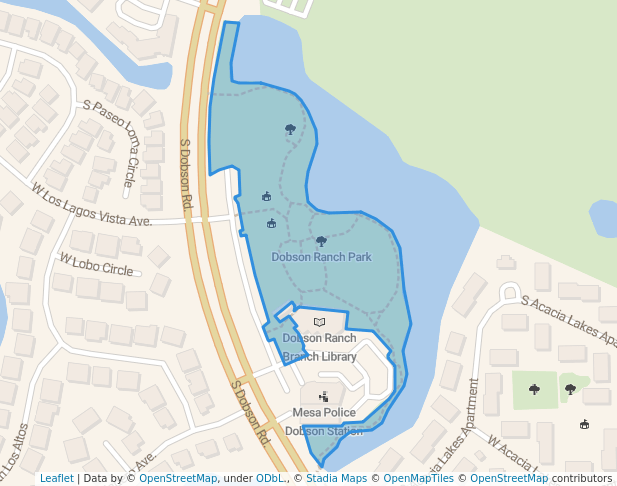walking in Dobson Ranch Park map in Mesa