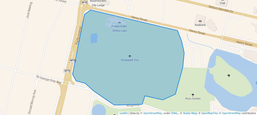 walking in Kingspark Zoo map in Bloemfontein