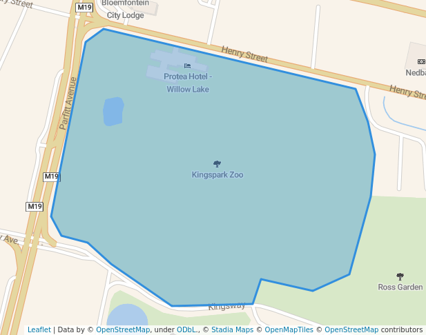 walking in Kingspark Zoo map in Bloemfontein