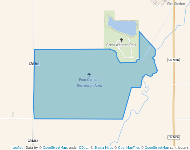 walking in Four Corners Recreation Area map in Manning