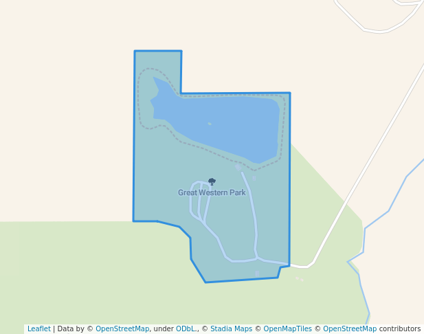 walking in Great Western Park map in Manning