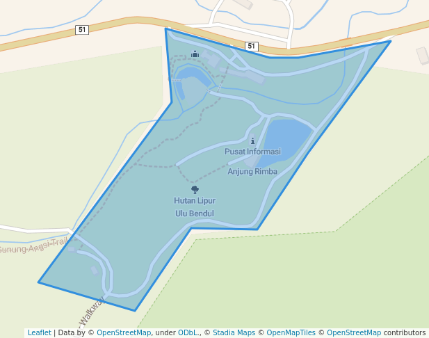 walking in Hutan Lipur Ulu Bendul map in Tanjung Ipoh