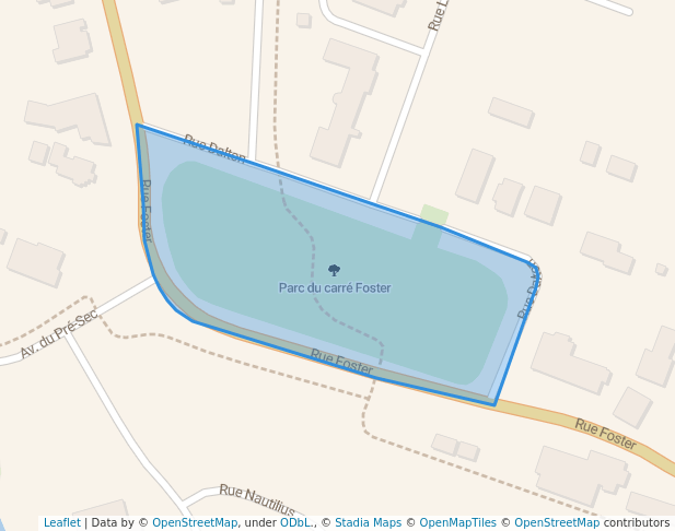 walking in Parc du carré Foster map in Waterloo