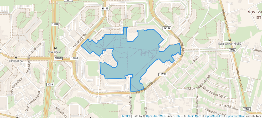 walking in Park Dugave map in Zagreb
