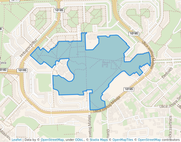 walking in Park Dugave map in Zagreb