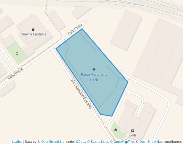 walking in Parco Margherita Hack map in Lodi