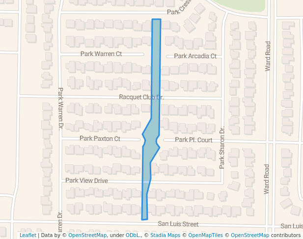 walking in Park Arcadia map in Los Banos