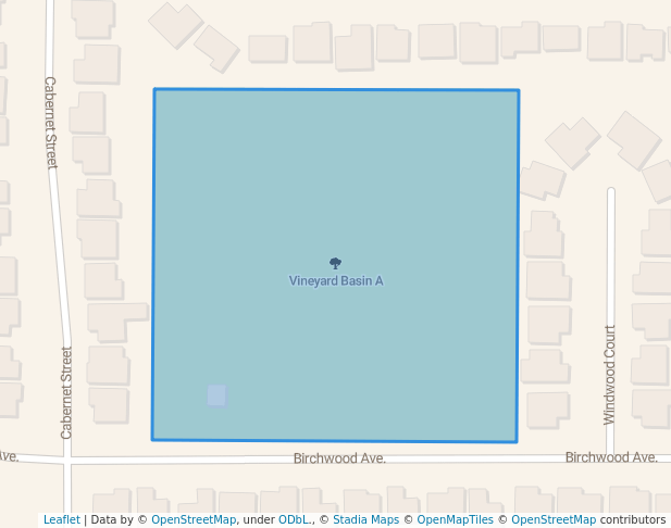 walking in Vineyard Basin A map in Los Banos