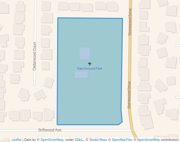 walking in Ranchwood Park map in Los Banos