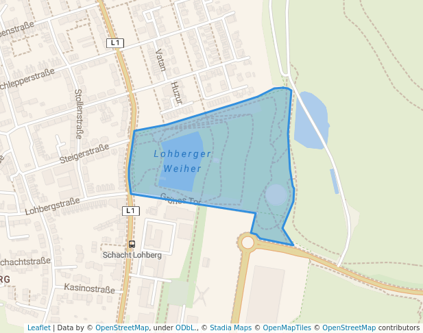 walking in Bergpark map in Dinslaken