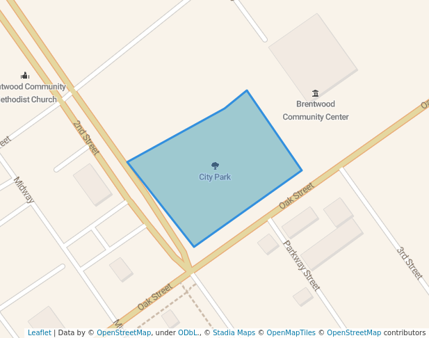 walking in City Park map in Brentwood