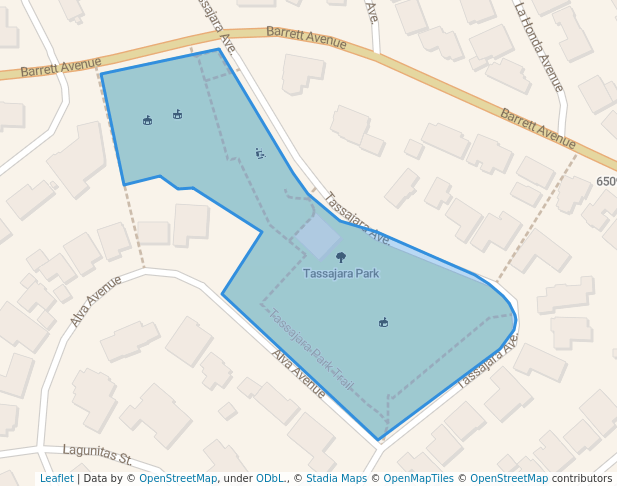 walking in Tassajara Park map in El Cerrito