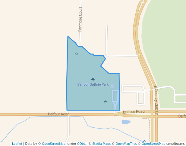 walking in Balfour Guthrie Park map in Brentwood