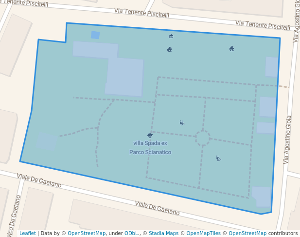 walking in villa Spada ex Parco Scianatico map in Giovinazzo