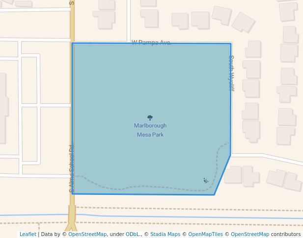walking in Marlborough Mesa Park map in Mesa