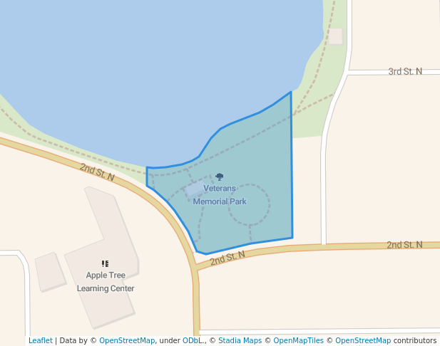 walking in Veterans Memorial Park map in Virginia