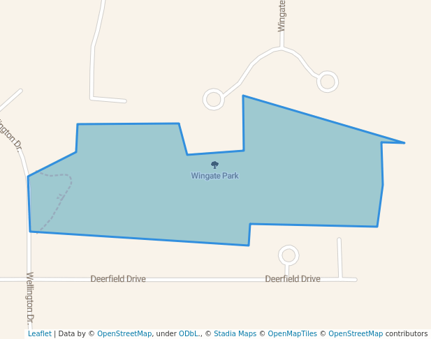 walking in Wingate Park map in West Bend