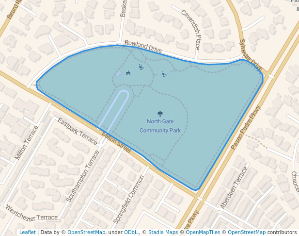 walking in North Gate Community Park map in Fremont