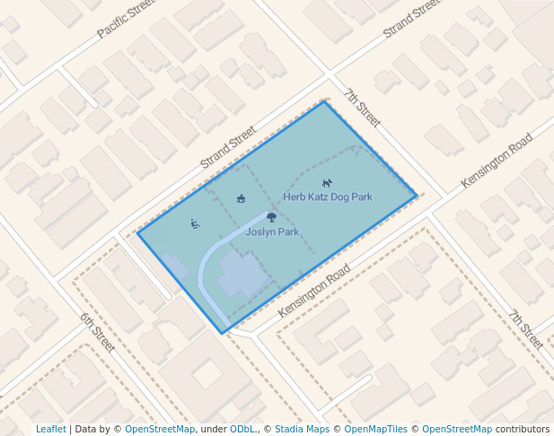 walking in Joslyn Park map in Santa Monica