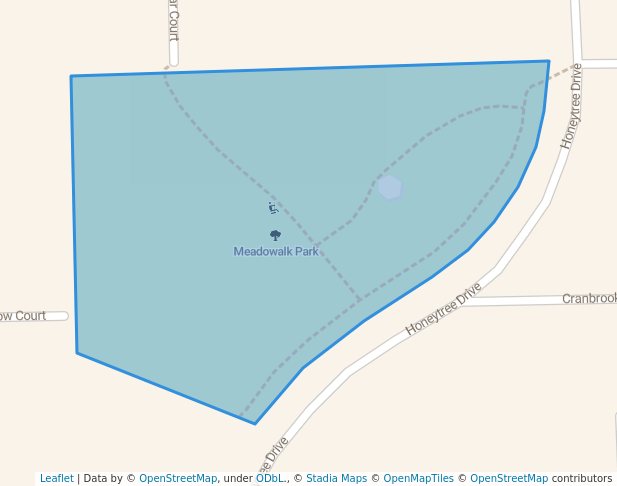 walking in Meadowalk Park map in Romeoville