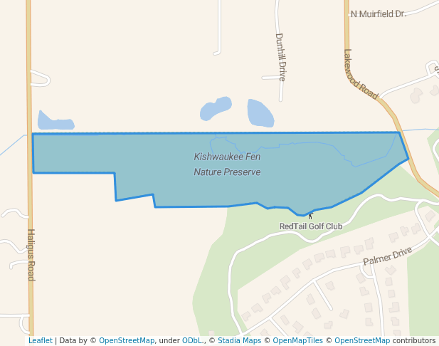 walking in Kishwaukee Fen Nature Preserve map in Village of Lakewood