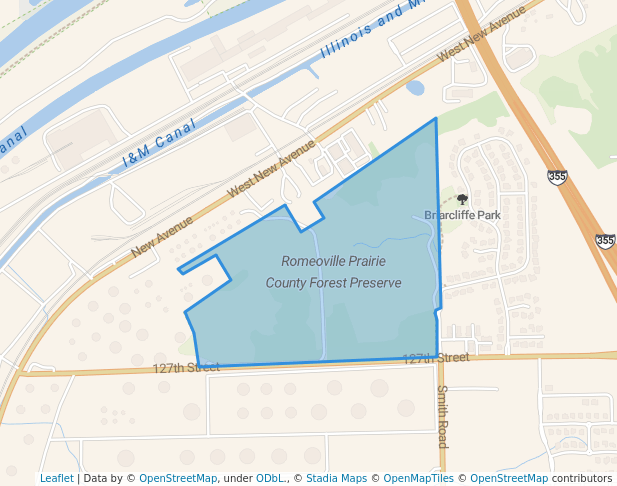 walking in Romeoville Prairie County Forest Preserve map in Homer Glen