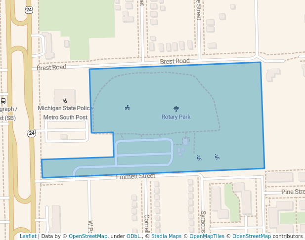 walking in Rotary Park map in Taylor