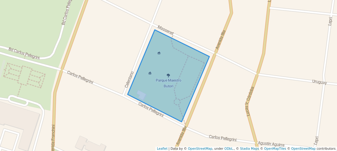 walking in Parque Maestro Butori map in Alta Gracia