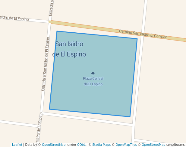 Plaza Central de El Espino in San Isidro del Espino | Map and Routes
