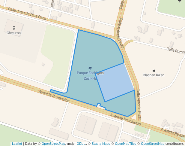 walking in Parque Ecológico Zazil-Ha map in Chetumal