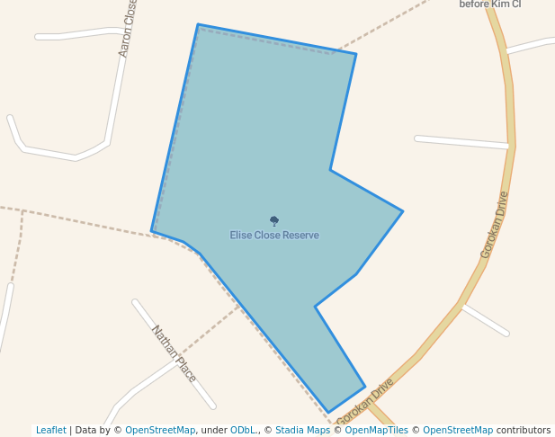 walking in Elise Close Reserve map in Lake Haven