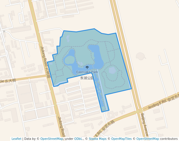 walking in East Lake Park map in Qing Yang Shi