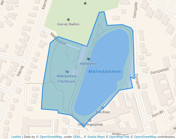 walking in Mølleparken map in Sønderborg