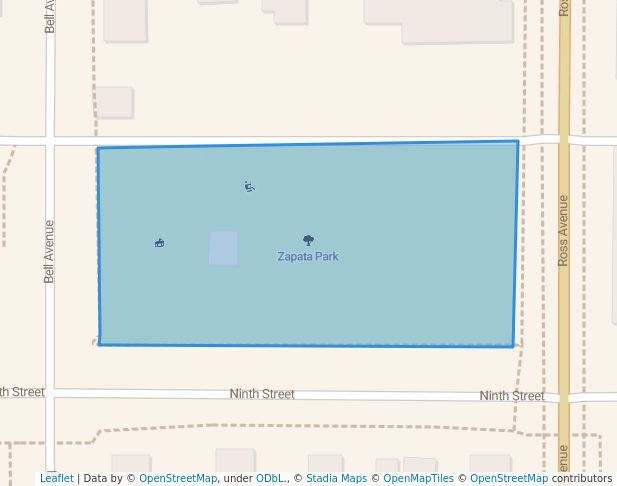 walking in Zapata Park map in Alamosa